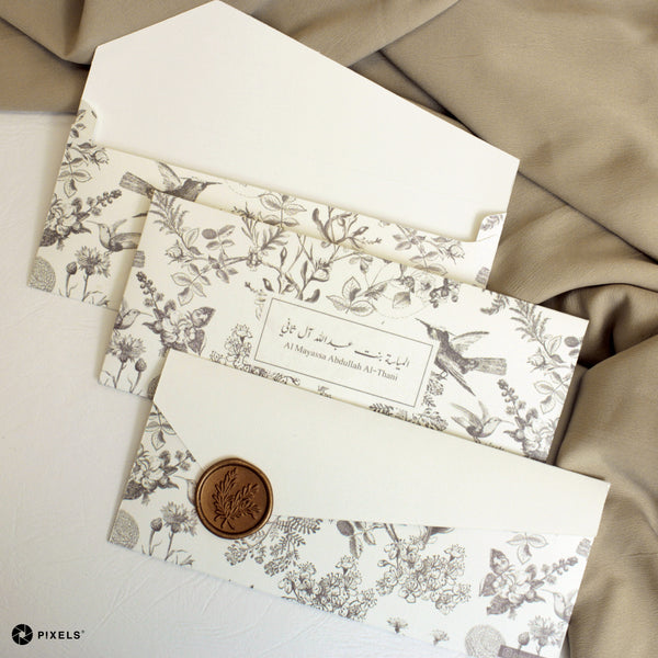 Wax Sealing Envelopes (Dark Toile de Jouy)